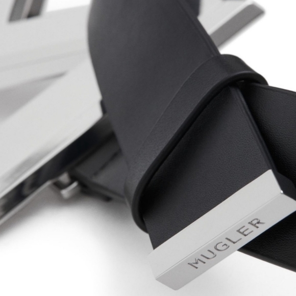 Mugler x H&M Rare Giant M Buckle Leather Belt Size 39-40 NWT - Picture 3 of 13